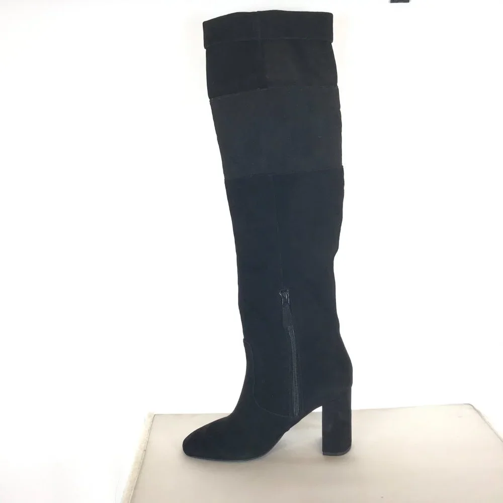 NWT Size 7.5 Cole Haan Black Tess Suede Cuff Boot